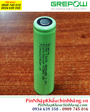 NiMh 1.2v 17670 4000mAh; Cell pin sạc NiMh 1.2v 17670 4000mAh; Pin sạc đầu bằng NiMh 1.2v 17670 4000mAh