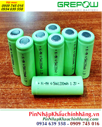 NiMh 1.2v 4/5AA 1200mAh; Cell pin sạc NiMh 1.2v 4/5AA 1200mAh; Pin sạc đầu bằng NiMh 1.2v 4/5AA 1200mAh