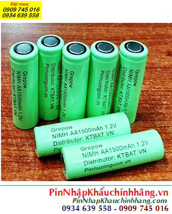 NiMh 1.2v AA1500mAh; Cell pin sạc NiMh 1.2v AA1500mAh; Pin sạc công nghiệp đầu bằng NiMh 1.2v AA1500mAh