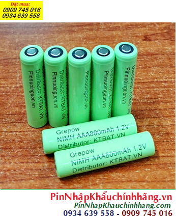 NiMh 1.2v AAA800mAh; Cell pin sạc NiMh1.2v AAA800mAh; Pin sạc công nghiệp đầu bằng NiMh 1.2v AAA800mAh