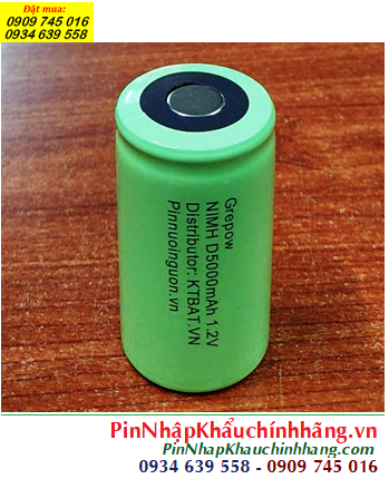NiMh 1.2v D5000mAh; Cell pin sạc NiMh 1.2v D5000mAh; Pin sạc công nghiệp đầu bằng NiMh 1.2v D5000mAh