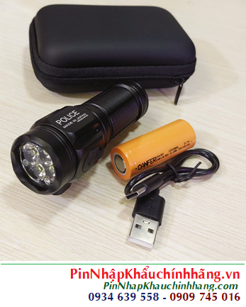 HIEN352-W5183, Đèn pin bóng LED HIEN352-W5183 (4 bóng LED, cổng sạc USB, cáp sạc kèm theo)